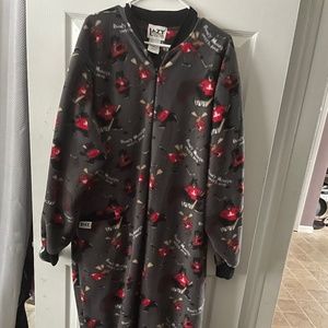 Lazy one hockey moose adult fleece pajama